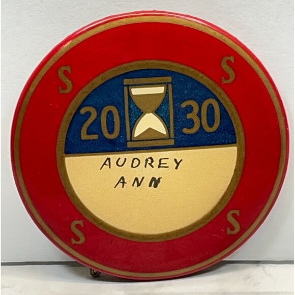 Vintage 1930s 4S Logo Name Badge Pin St Louis Button Co 20 30 Hourglass SSSS - Picture 6 of 6